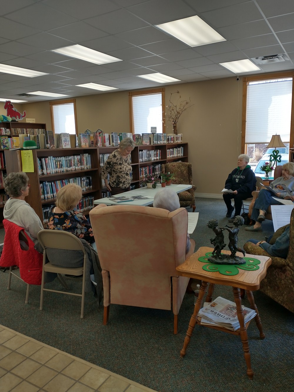 Garden club member doing an African Violet demonstration